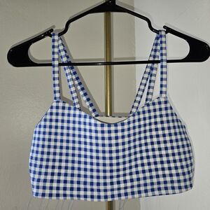 Blue and White All In Motion  Strappy Crop Top